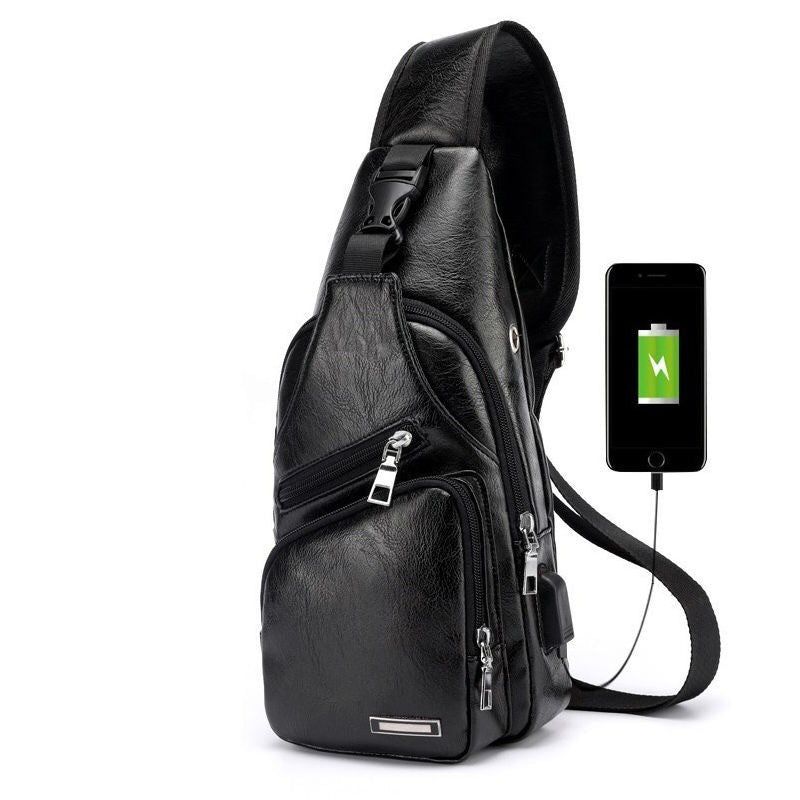 Waterproof Messenger Bag PU Leather One Shoulder Casual
