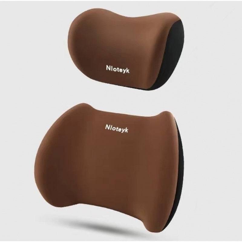 Ergonomic Car Neck & Lumbar Support Pillow Set Comfortable Foam Headrest for Driving 4-Season Universal Design 2 Sets