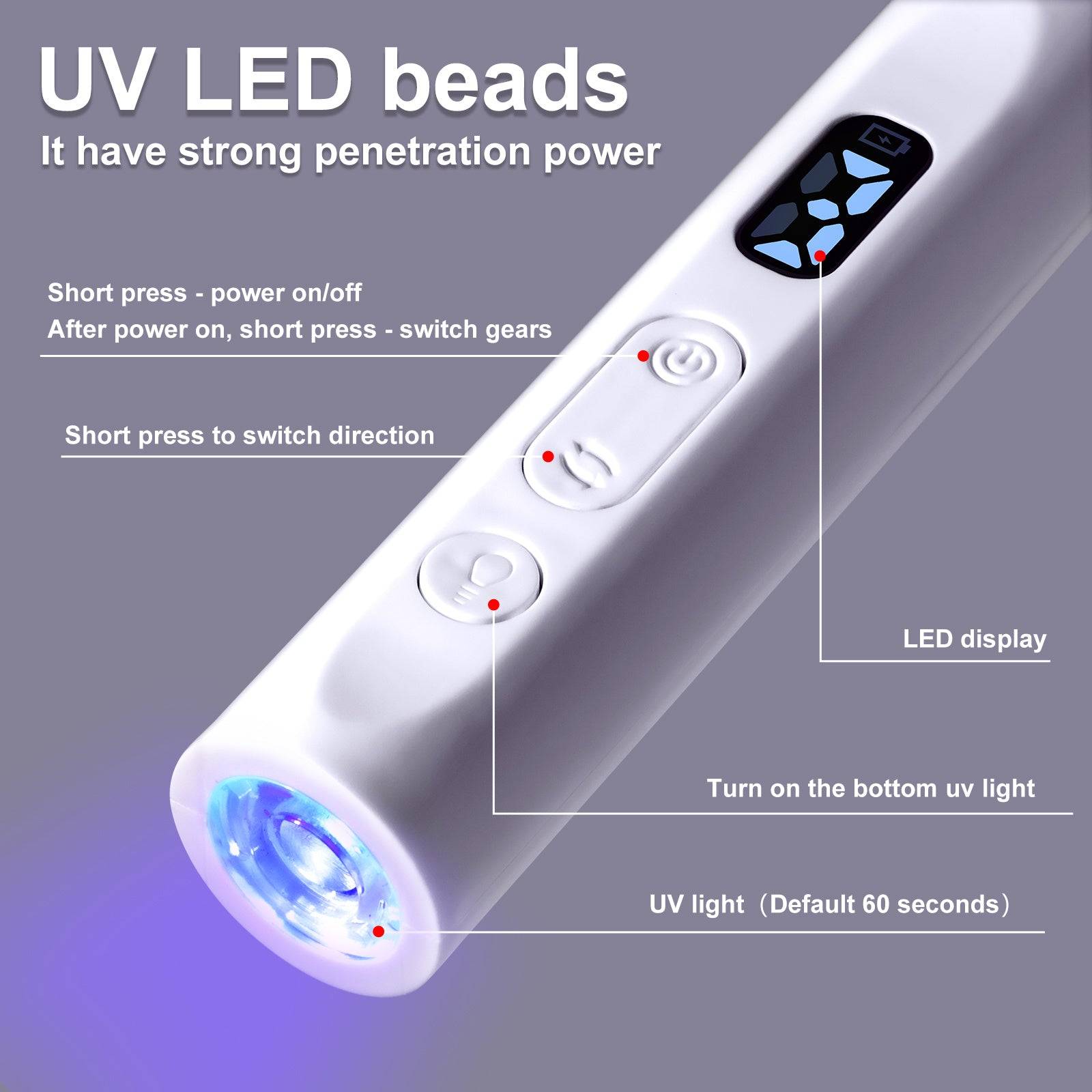 Cordless Nail Drill with LED Display and 3 Speed Control