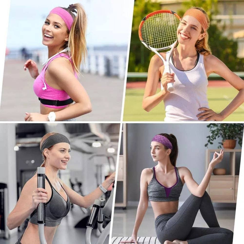 Unisex Sports Headbands 5 Pack Fitness Sweatbands