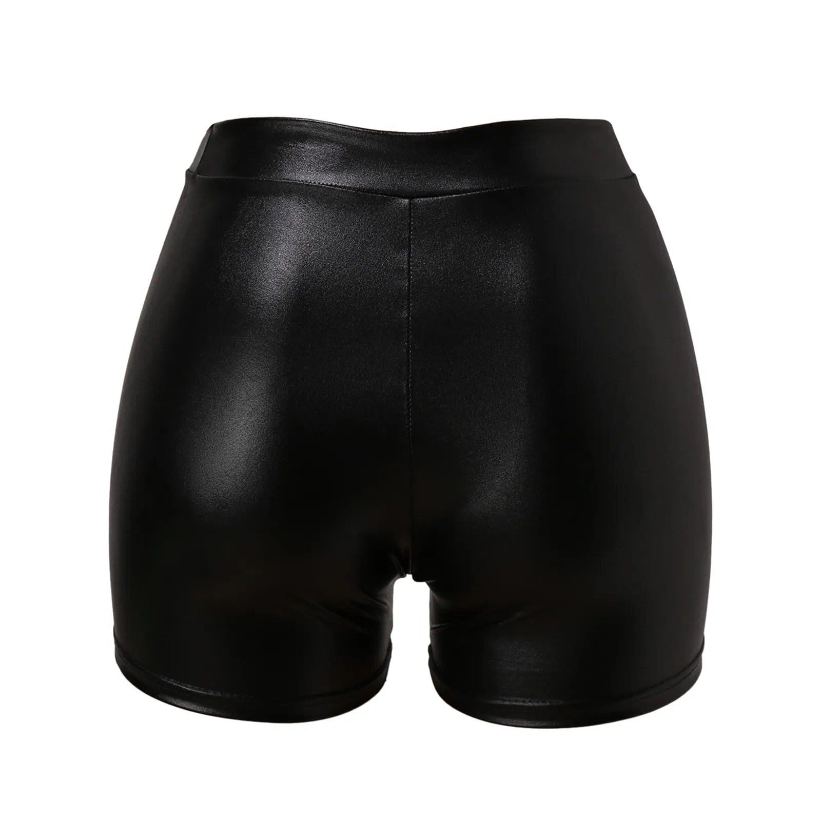 Women's Fashion Slim Fit Leather Pants High Waist Shorts - PMMNAPOLES