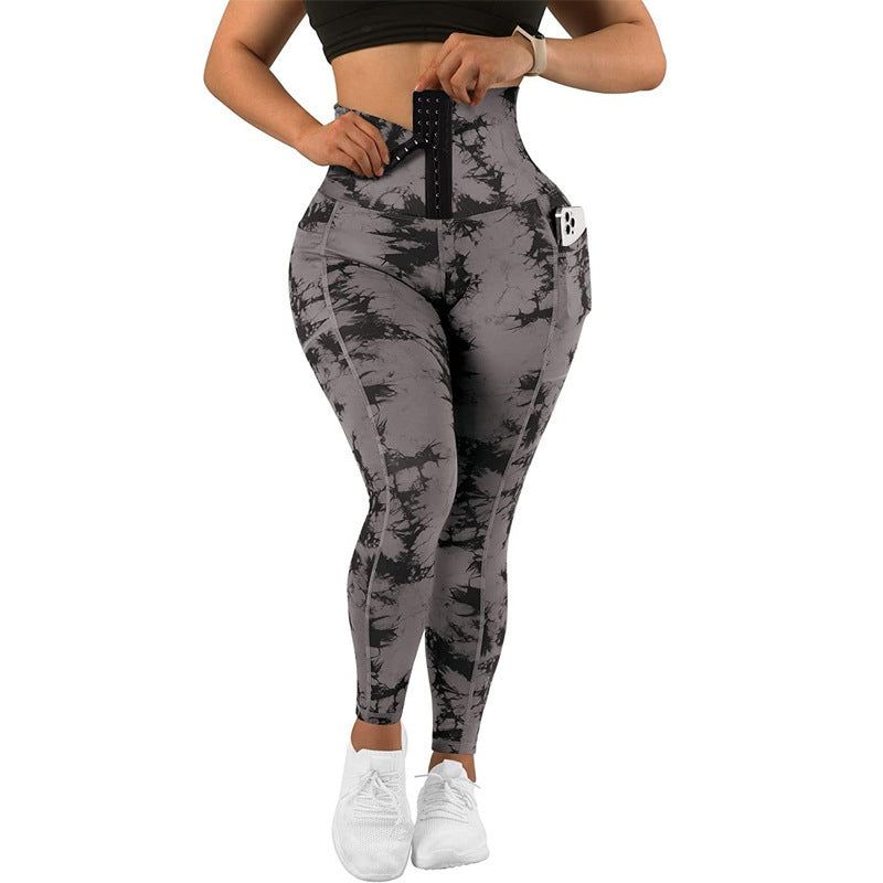 Gradient Warm Cropped Leggings with Pockets for Women