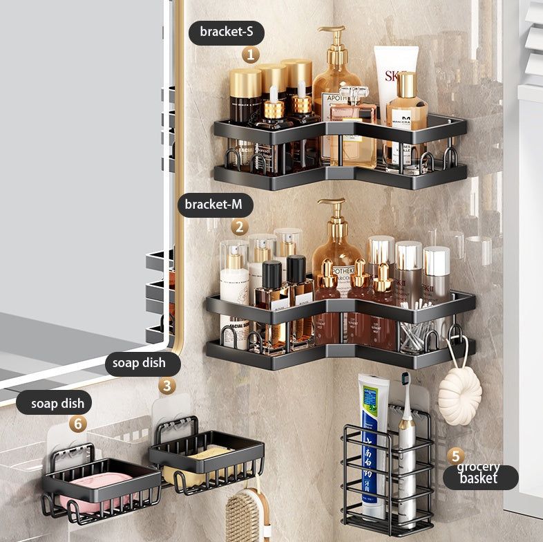 Stainless Steel Bathroom Corner Shelf with Double Tier