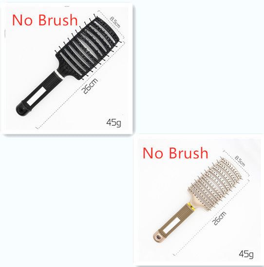 Bristle and Nylon Hair Brush with Massage and Soft Handle