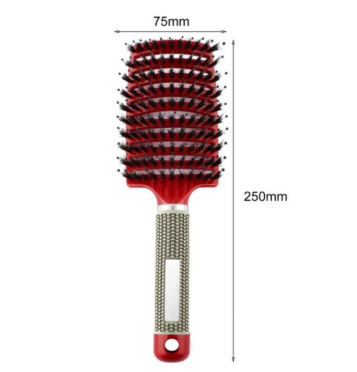 Bristle and Nylon Hair Brush with Massage and Soft Handle