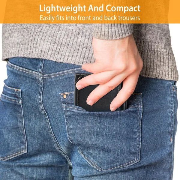 Wallet Men PU Leather Trifold Zippered Multi Card Design