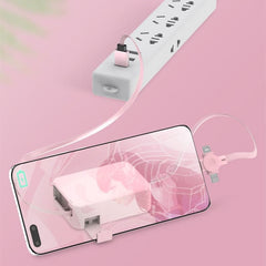 Retractable USB Cable Creative Macaron Type C Micro Cable For I Phone With Phone Stand Charging Data Cable Line Storage Box - PMMNAPOLES