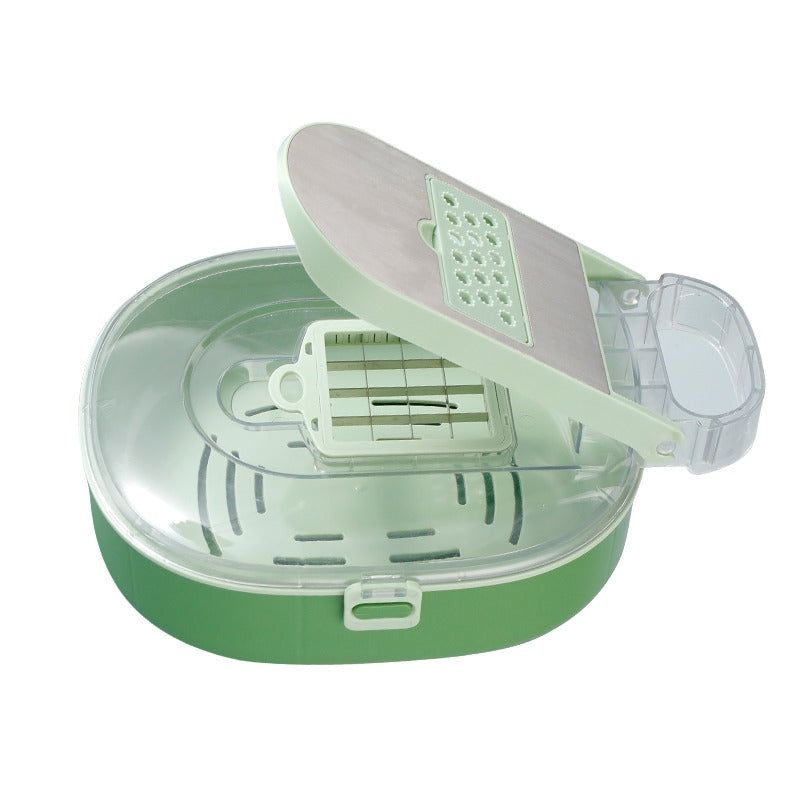 Manual Food Chopper With Stainless Steel Blades Oval Design