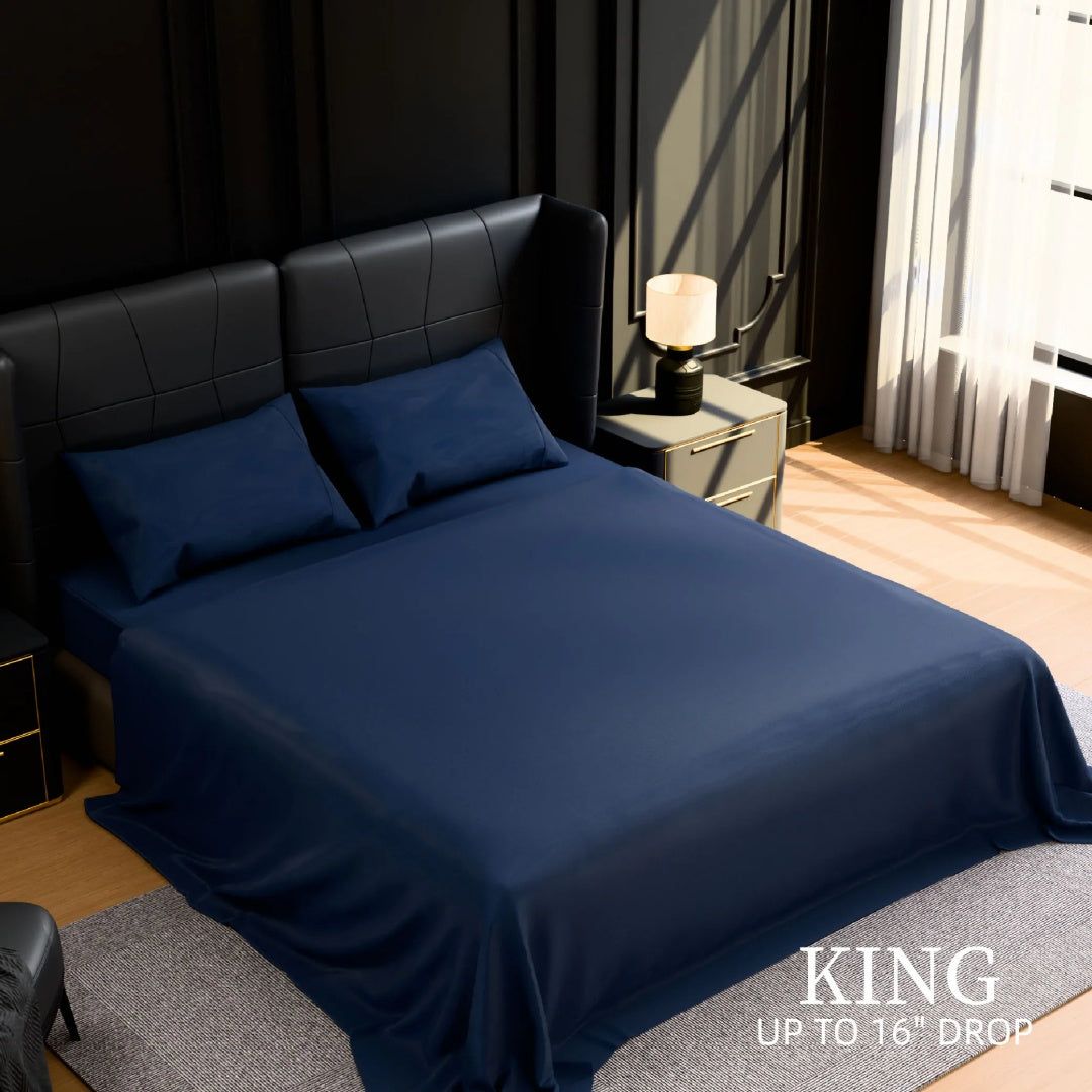 King Bed Sheets Set 4 Piece Brushed Microfiber