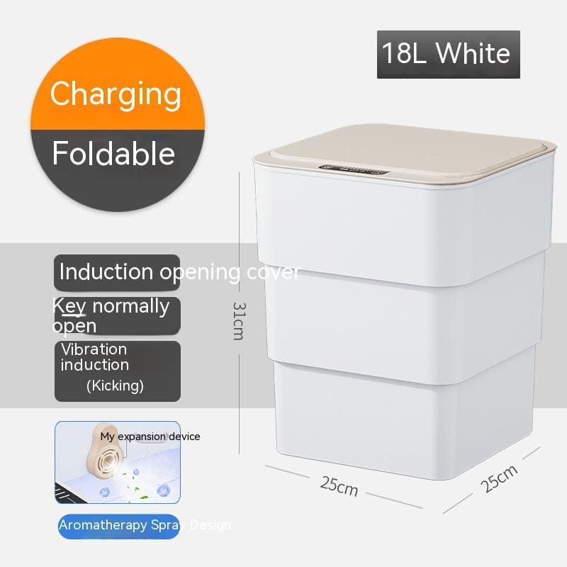 Smart Trash Can With Lid For Bedroom And Living Room Kitchen Storage Box Trash Can Induction Small Car Box Automatic Smart Dustbin Smart Trash Bin - PMMNAPOLES