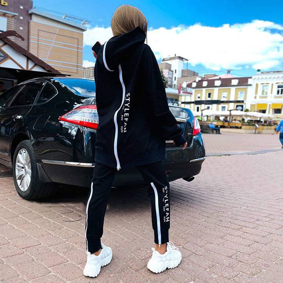 Women’s Long Hoodie Two Piece Sweatshirt Set