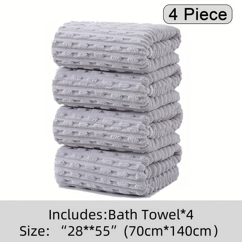 4-Pack Waffle Weave Bath Towels Super Soft & Quick-Dry Microfiber for Adults Durable Towels for Daily or Travel Use