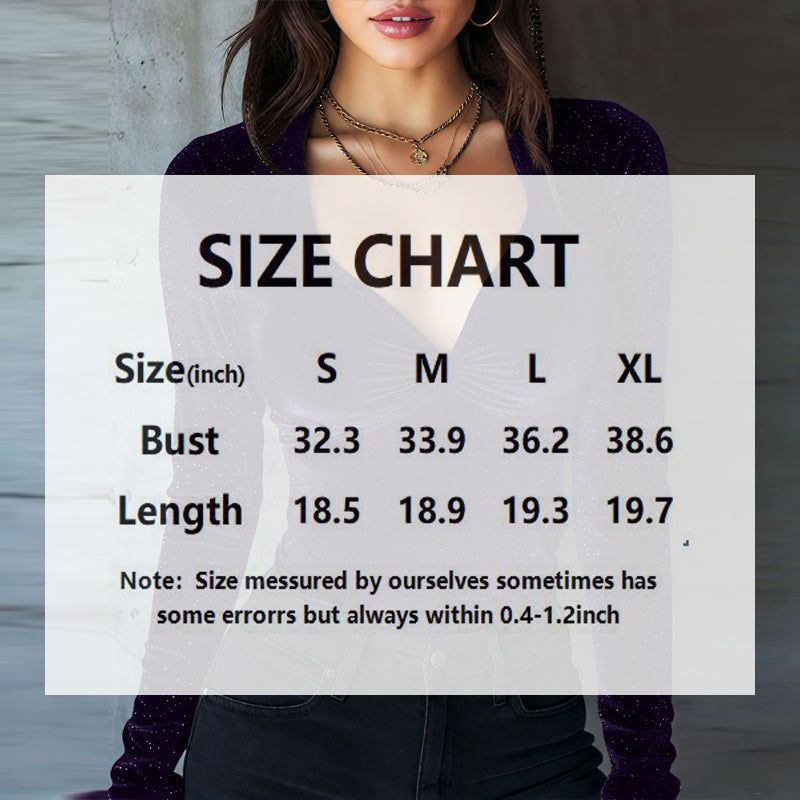 Blouse Velvet V Neck Long Sleeve Sequin Elegant Solid Top