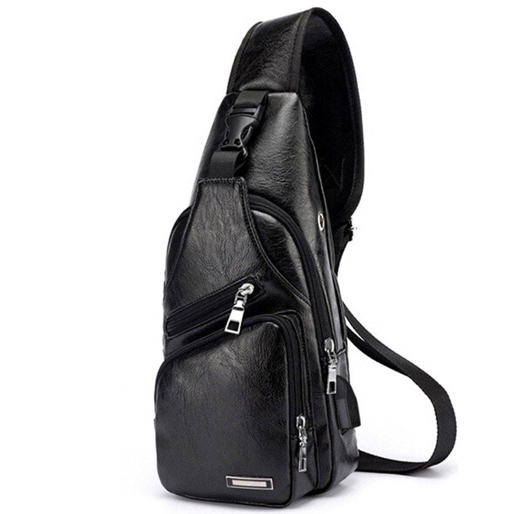 Waterproof Messenger Bag PU Leather One Shoulder Casual