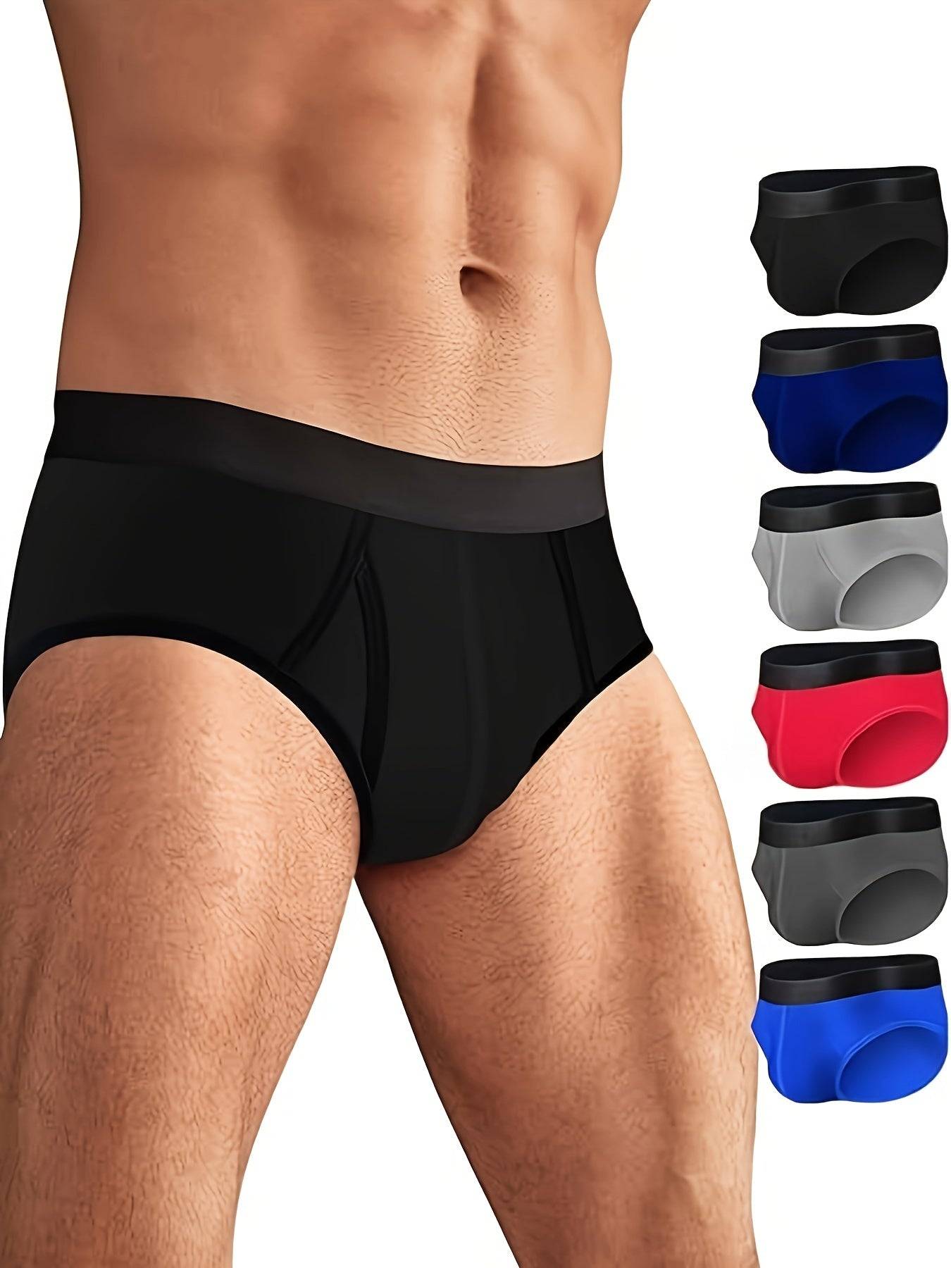 Men’s Briefs 6-Pack – Soft Breathable Rayon, U-Pouch Comfort, With Fly, Non-See-Through Fit