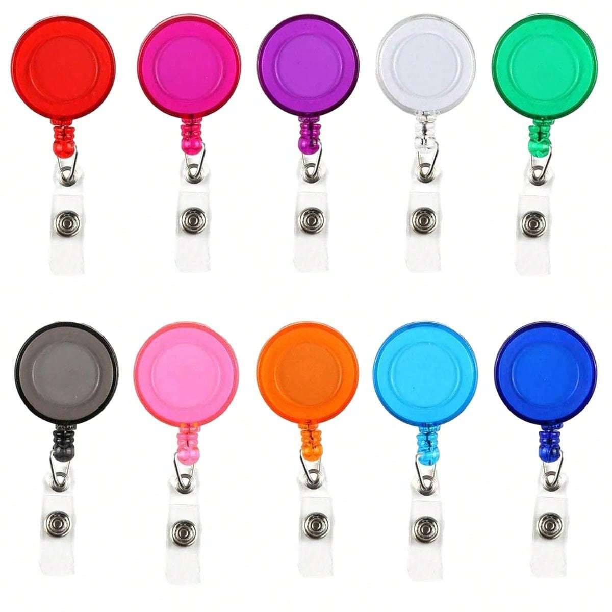 Retractable Badge Reel Set with Colored Buckles 20 Pieces