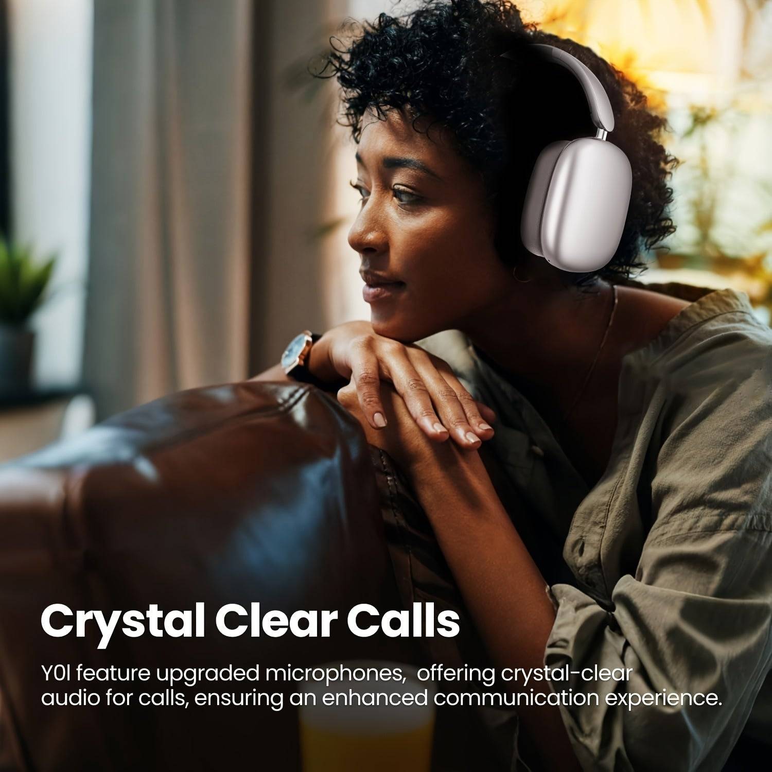 48H Wireless Over-Ear Headphones Noise Canceling with Hi-Res Audio Foldable Design & Soft Earpads