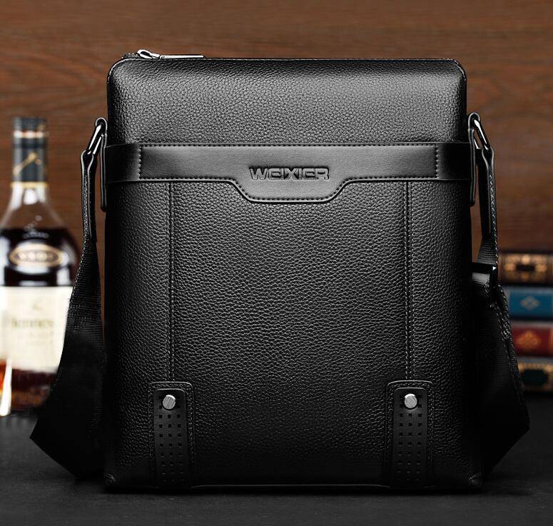 Men’s PU Leather Messenger Bag with Zipper Closure, Soft Crossbody Design, Interior Pockets