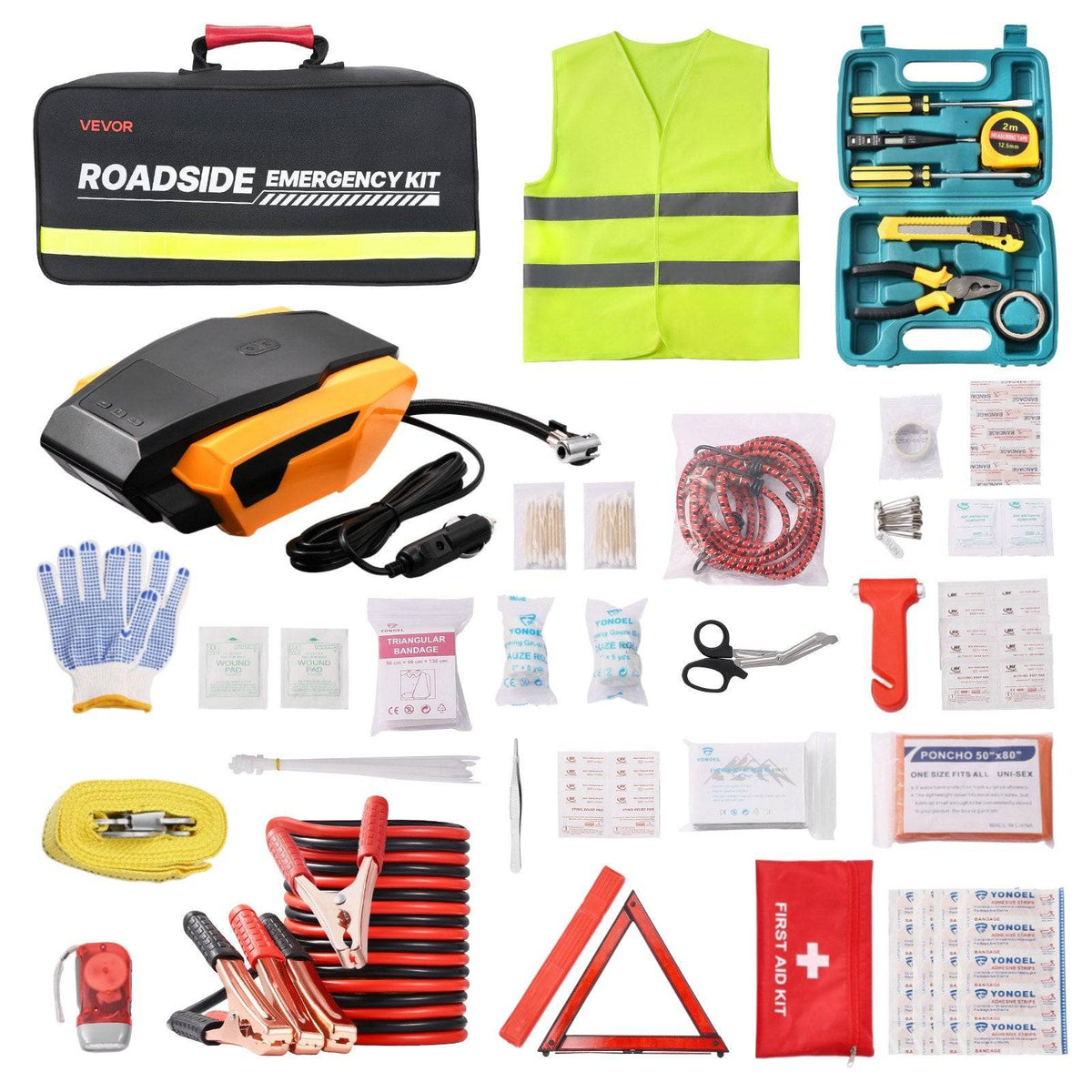 32 Piece Car Emergency Kit for Vehicles Road Safety