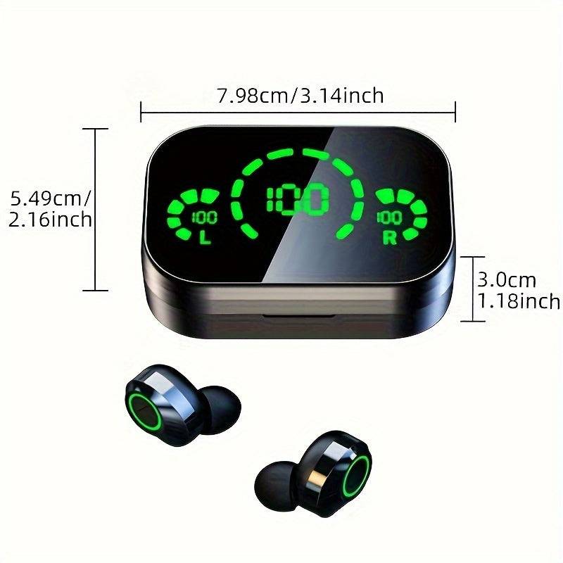 TWS Wireless Earbuds with LED Display – Hi-Fi Sound, Long Battery Life, USB-C, Built-in Mic & Power Bank, In-Ear Headphones for Gaming & Music