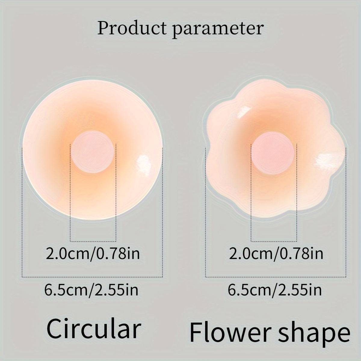10pcs Silicone Nipple Covers, Seamless Invisible Reusable Pasties with Self-Adhesive Anti-Protrusion Design for Women