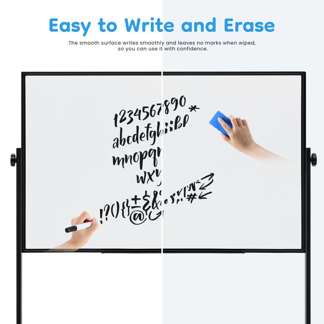 Whiteboard Mobile Magnetic Double Sided 46x32 with Stand