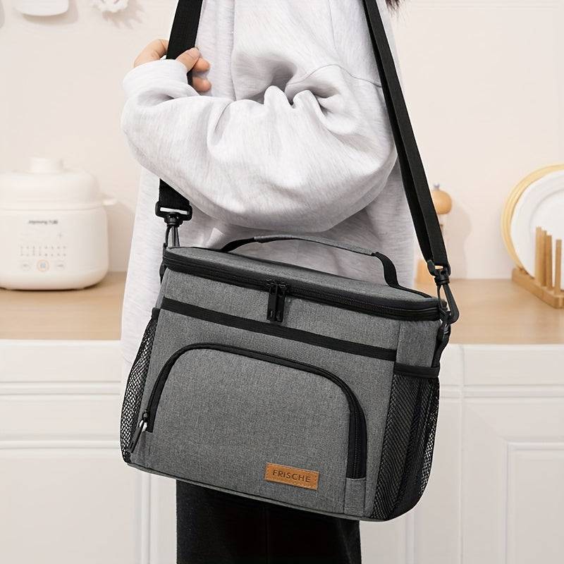 Multifunctional Insulated Lunch Bag Large Capacity, Waterproof & Leakproof with Adjustable Shoulder Strap for Office, School & Travel