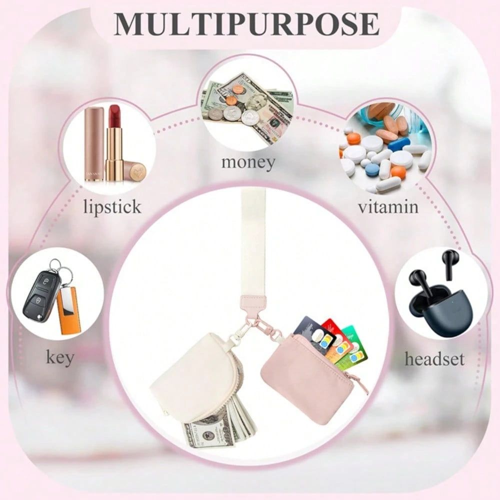 Womens Wristlet Wallet Keychain Mini Zip Organizer