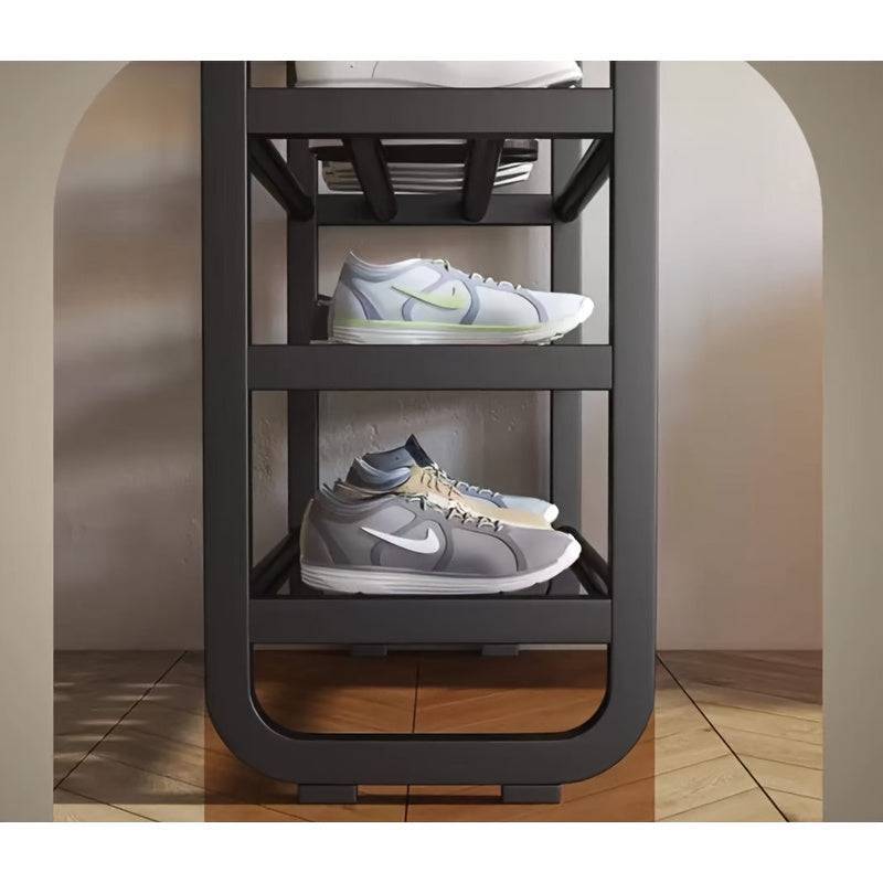 Durable 5-Layer Metal Shoe Rack with Space-Saving Narrow Design, Wrought Iron Floor Stand for Entryway, Dorm & Living Room