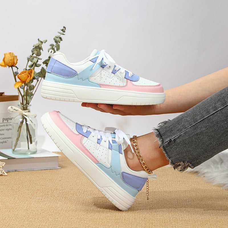 Women Comfortable Shoes Platform Color Block Sneakers