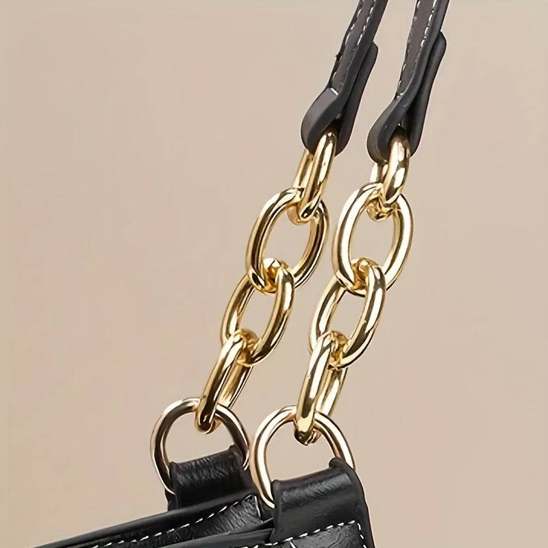 Women’s Vintage Crocodile Tote Bag – Chain Strap, Multi-Compartment Crossbody with Zipper Closure