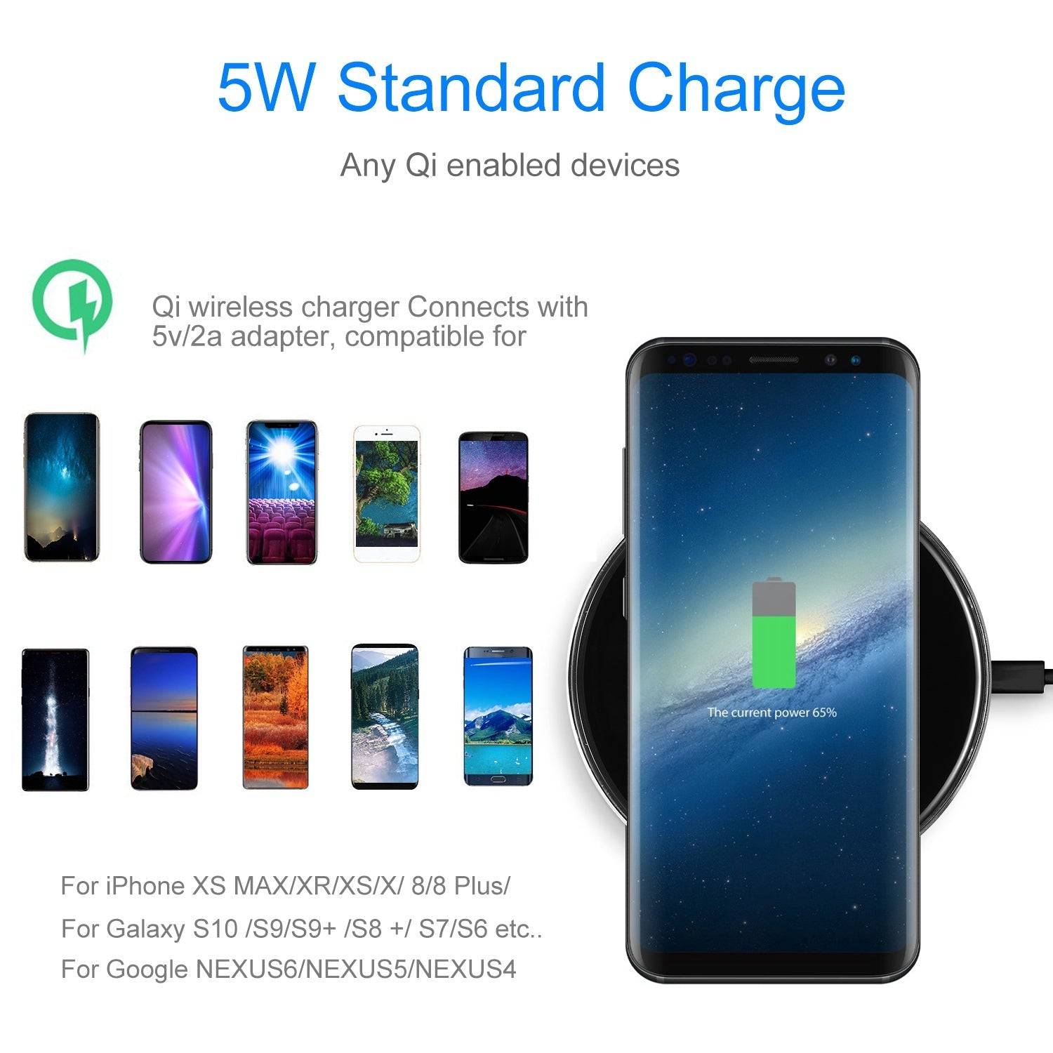 Ultra Slim Wireless Charger Pad with LED Ring Design