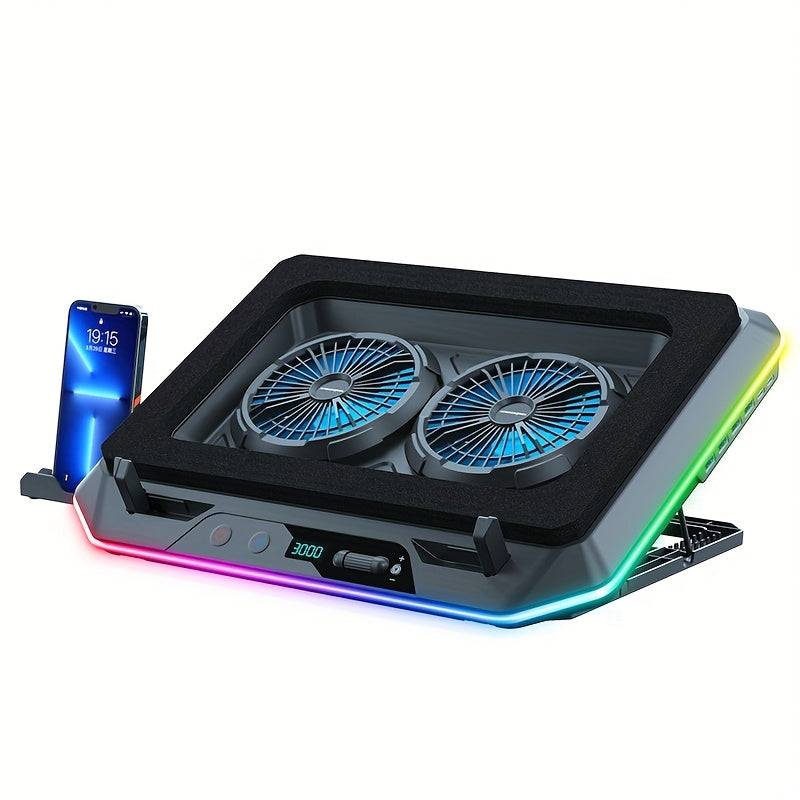 ICE COOREL Portable Heat Dissipation Device with Dual-Core Turbine, Strong Airflow Cooling Fan with Elastic Sealing Ring and Detachable Design