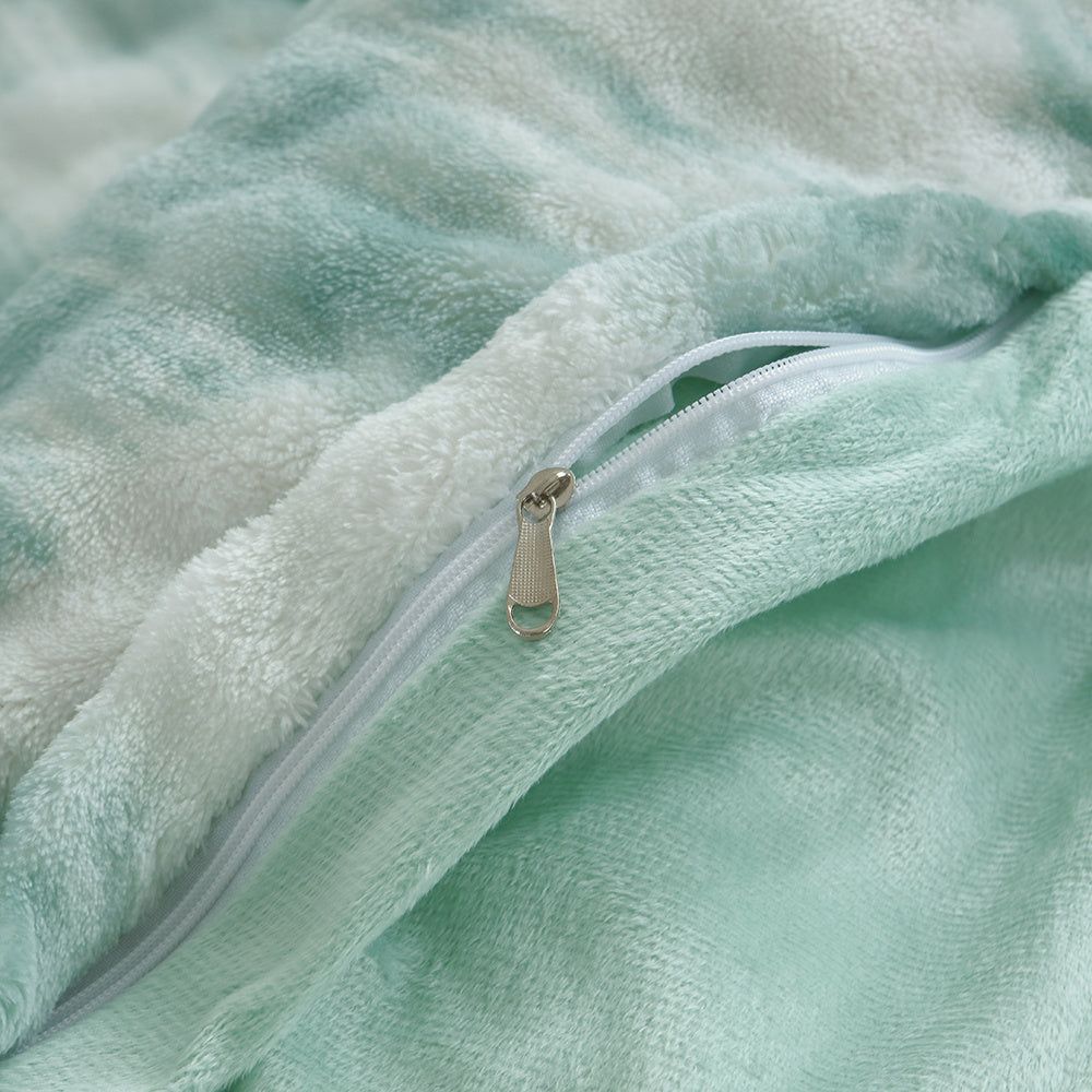 Duvet Covers Faux Rabbit Fur Reversible Boho Bedding Set