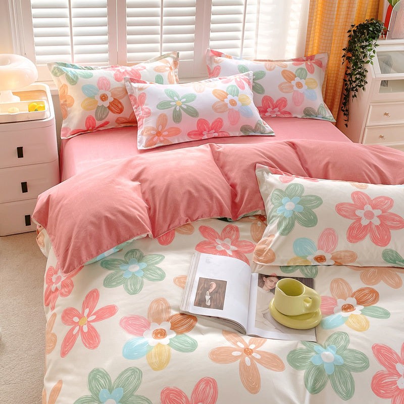 Spring Floral Bedding Set Duvet Cover 3 Piece With Shams