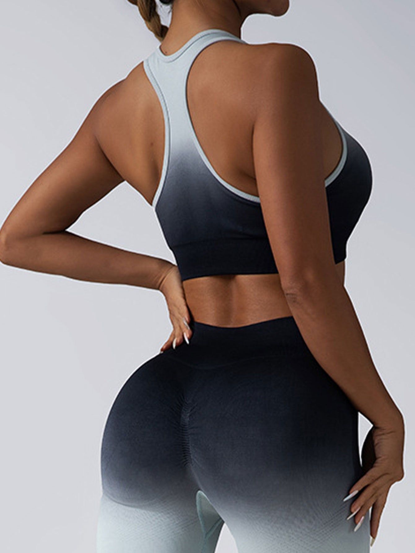High Impact Racerback Longline Push Up Sports Bra