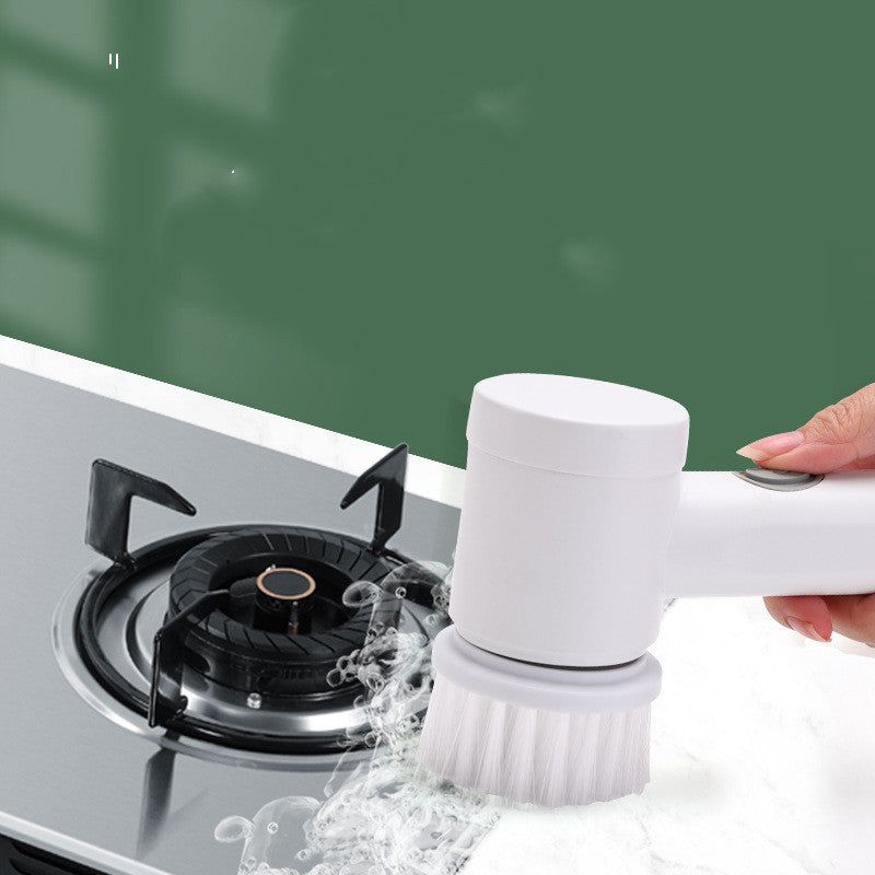 Household Electric Cleaning Brush Rechargeable Kitchen Scrubber with Multiple Brush Heads