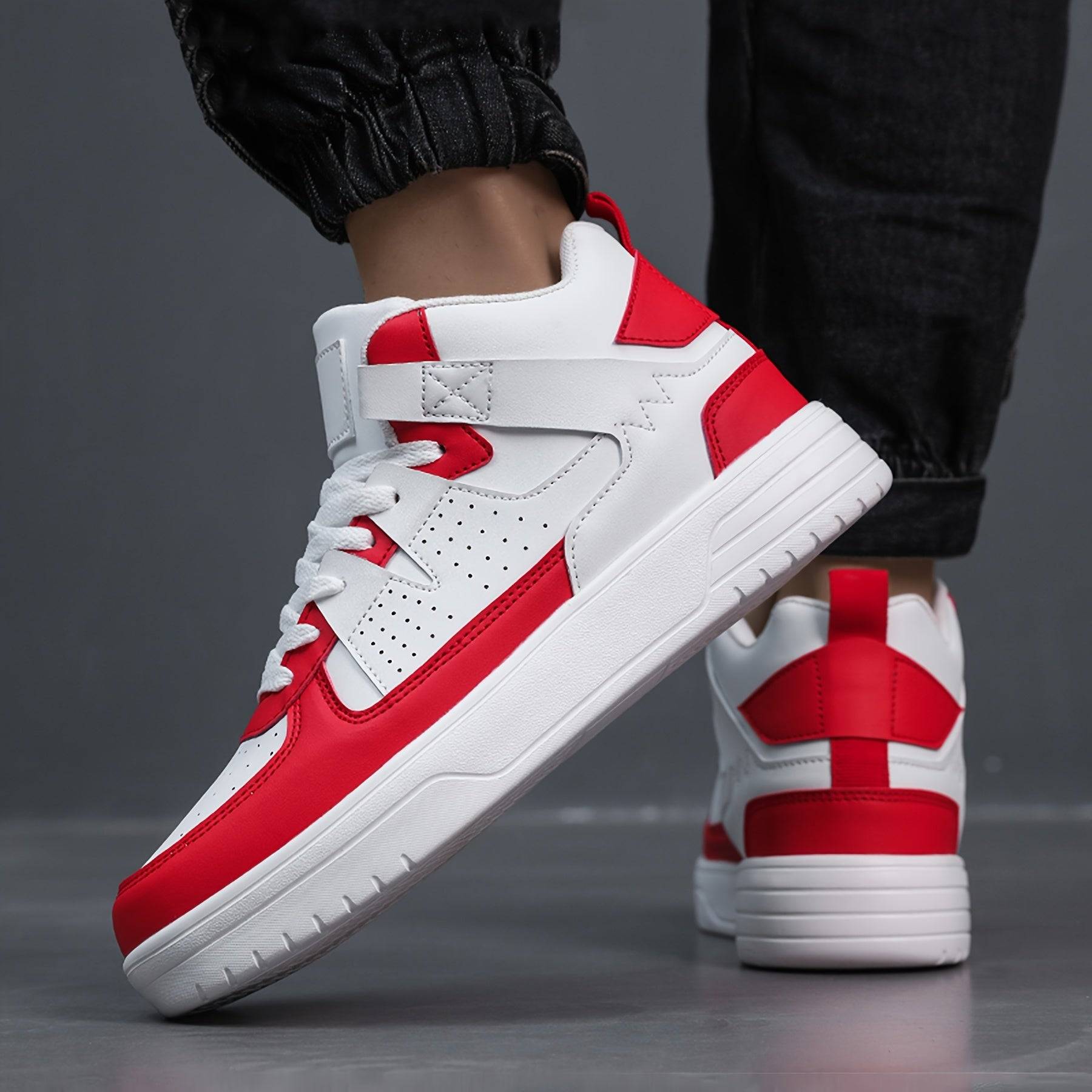 Men’s High-Top Lace-Up Sneakers – Durable Outdoor Skateboard & Casual Sports Shoes for Versatile Everyday Wear