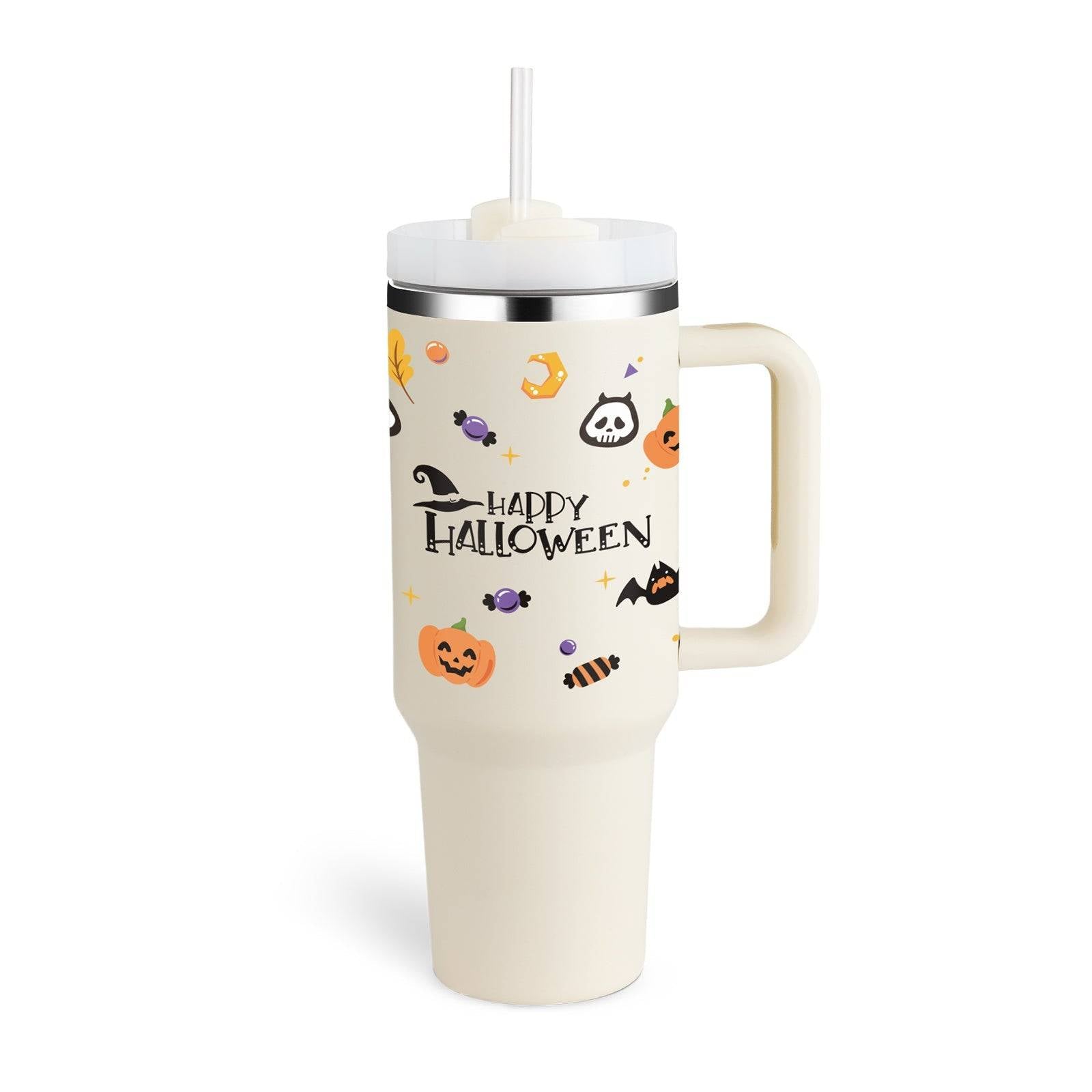 40oz Stainless Steel Insulated Tumbler with Handle and Straw