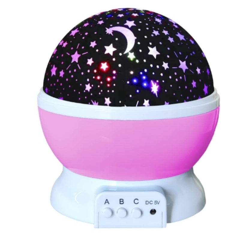 USB Starry Night Light Projector with Moon & Stars – 360° Rotating Lamp, 9 Color Modes | Ambient Light for Bedrooms, Parties, Camping & Festivals