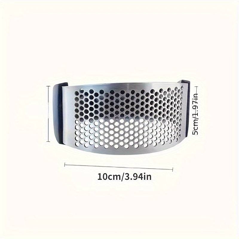 Stainless Steel Garlic Press Rocker Durable Manual Crusher with Ergonomic Handle Easy-to-Use Kitchen Tool for Garlic, Fruits & Meat, No Electricity Needed