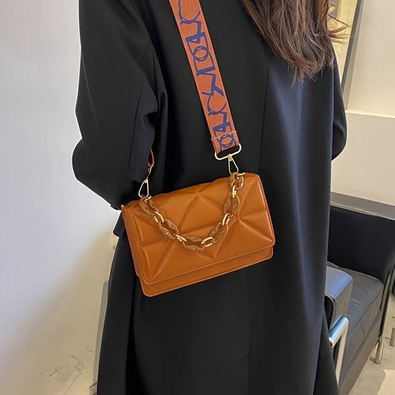 Casual Crossbody Shoulder Bag for Women Wide Strap Design Lightweight Everyday Purse