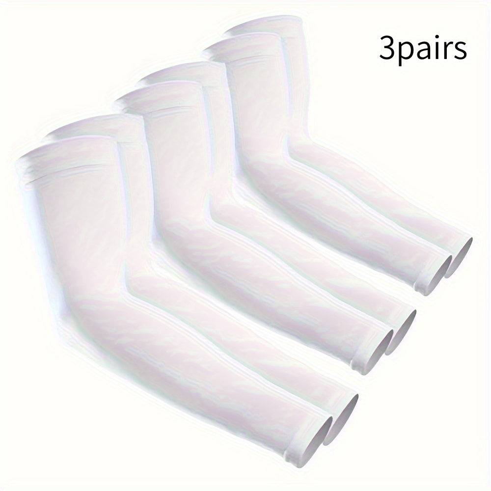 9 Pairs Men’s Sunscreen Sleeves Breathable Elastic Wrap Design Lightweight Solid Color Arm Covers for Travel & Outdoor Activities