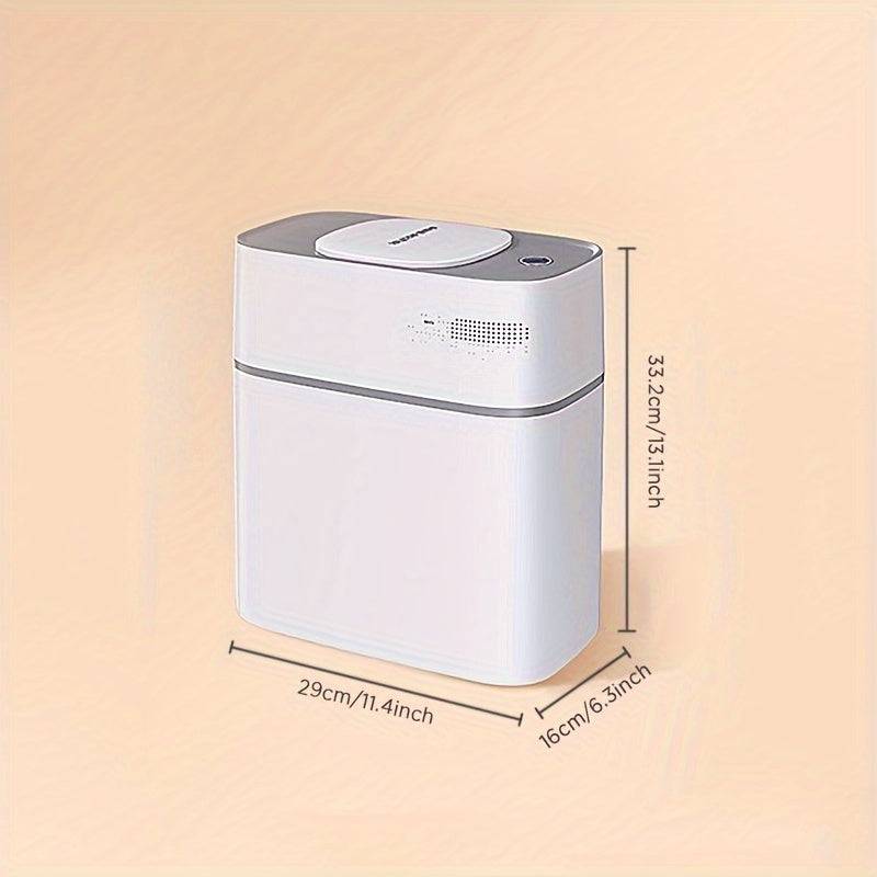 15L Bathroom Trash Can with Lid, Large Capacity Waste Bin with Creative Gap Design, Modern Paper Basket for Home or Office