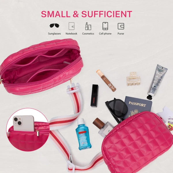 Womens Quilted Puffer Belt Bag Lightweight Daily Carry