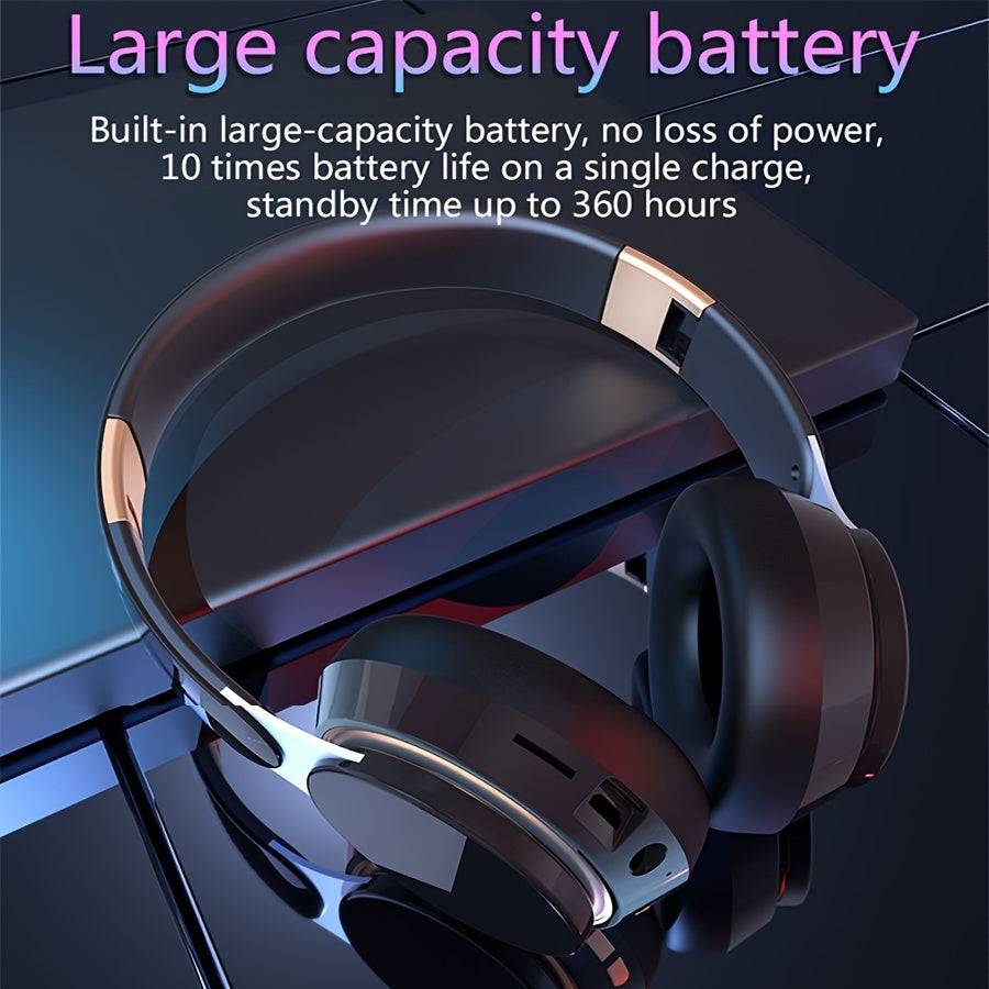 Wireless Bluetooth Over-Ear Headphones – Foldable Comfort Headset with Mic & HD Sound | Ideal for School, Travel, Tablet, TV, Winter Gifts