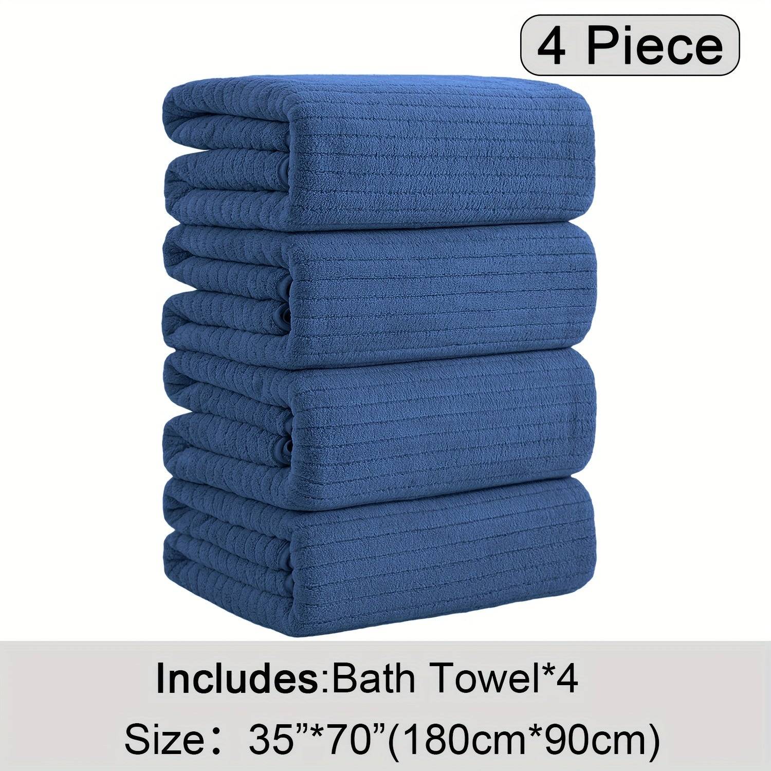 4-Pack Oversized Bath Towels Set 35"x70" XL Microfiber Towels Quick-Dry, Soft & Absorbent for Family or Hotel Use
