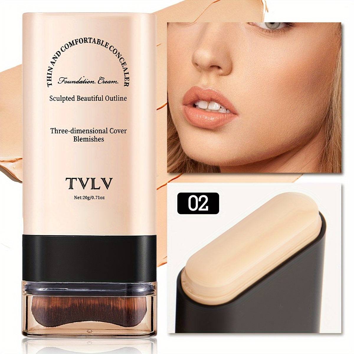 2-in-1 Foundation & Concealer Stick Waterproof Matte Makeup Portable Design for Daily or Travel Use