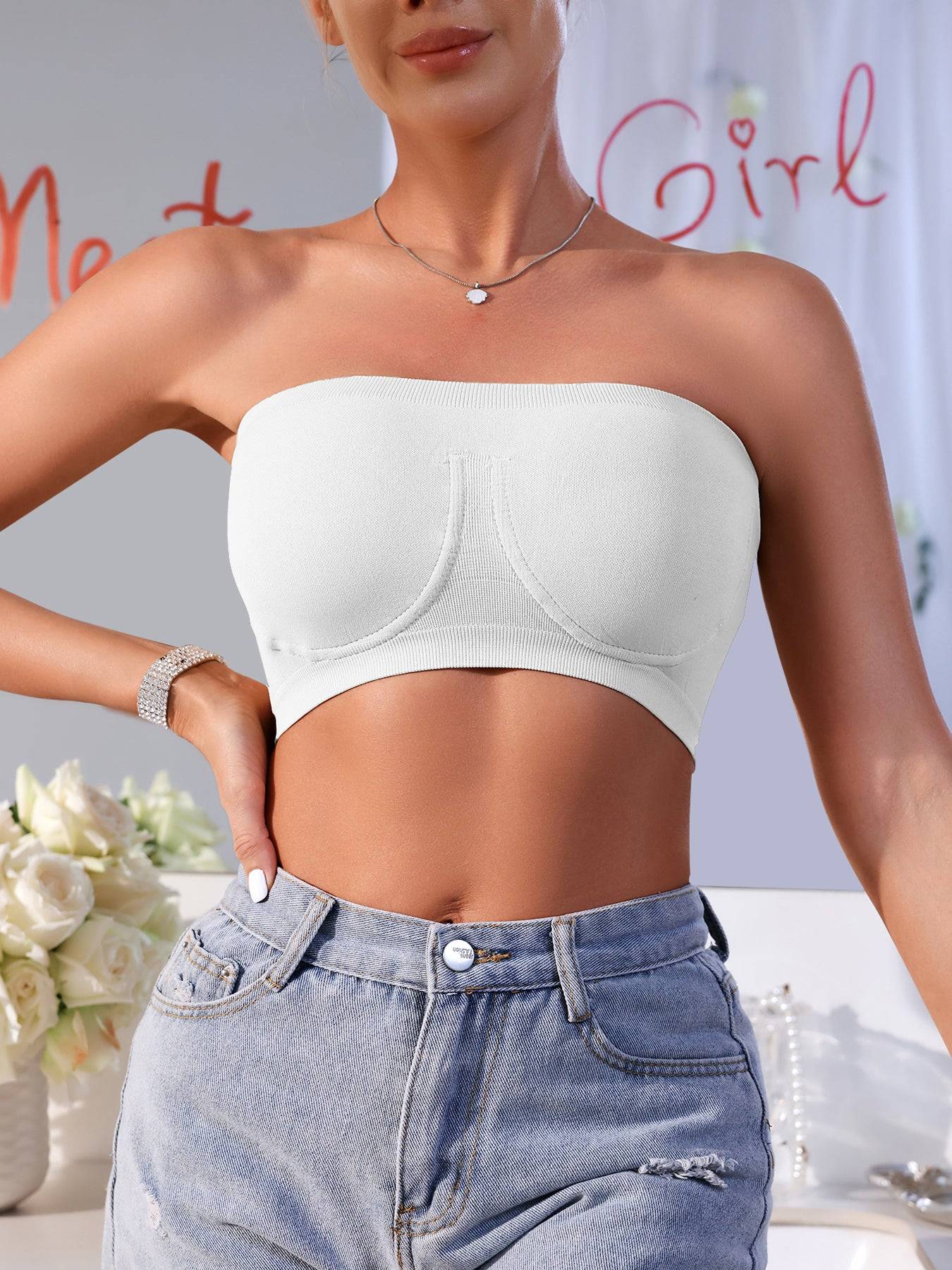 3PCS Strapless Seamless Bandeau Bras Set