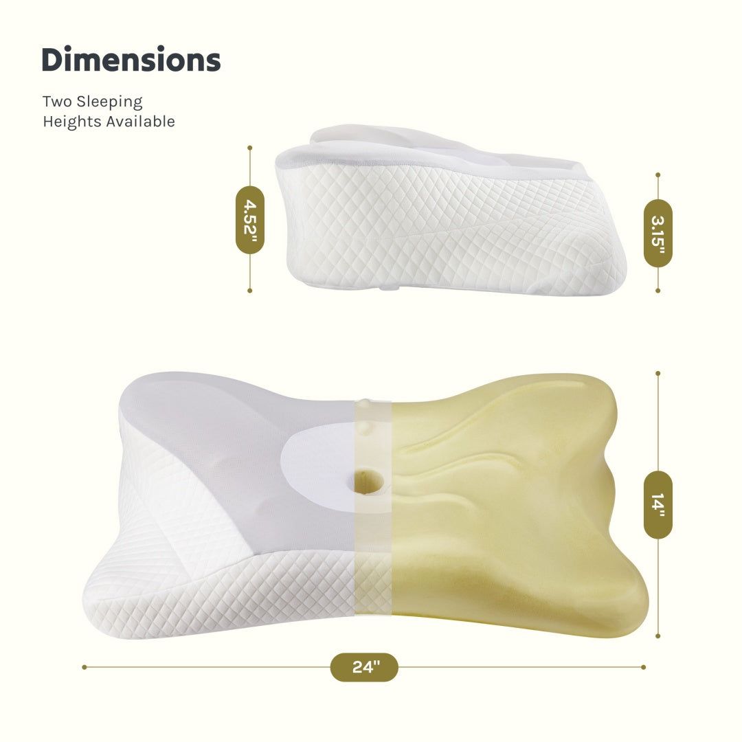 Cervical Neck Pillow Memory Foam With Dual Height Support